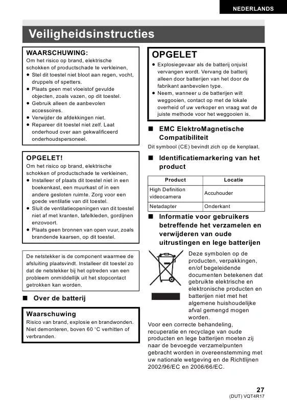 Mode d'emploi PANASONIC HCX910EG