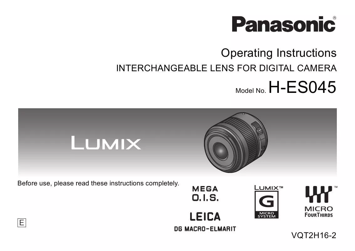 Mode d'emploi PANASONIC H-ES-045E