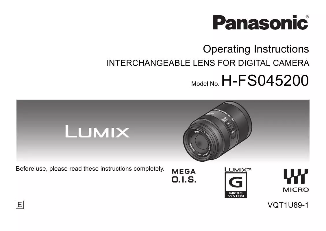 Mode d'emploi PANASONIC H-FS045200E