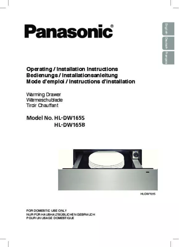 Mode d'emploi PANASONIC HLDW165B