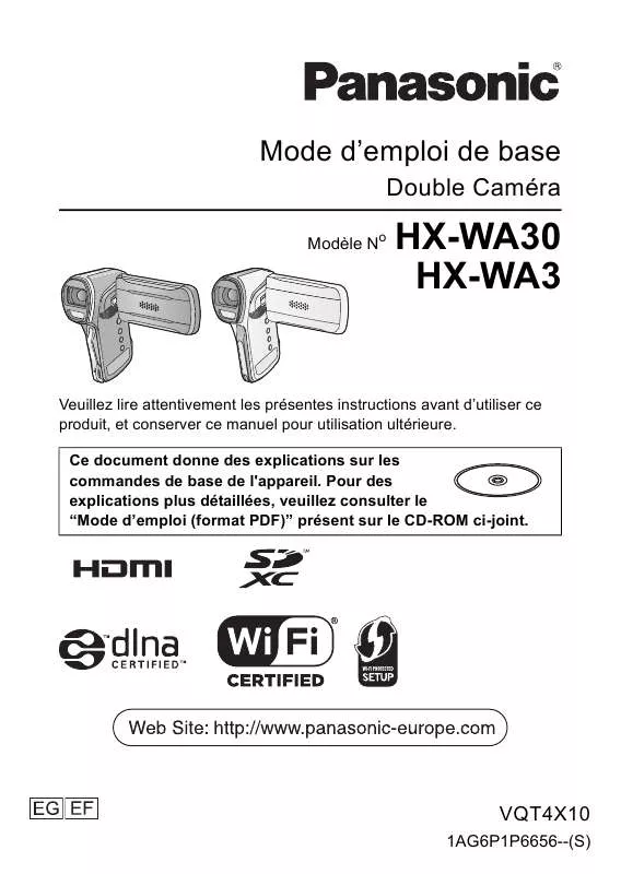 Mode d'emploi PANASONIC HX-WA3EF