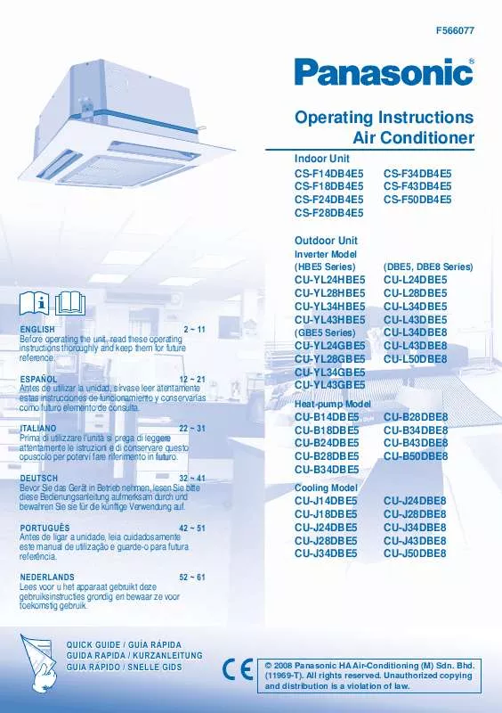 Mode d'emploi PANASONIC KITF14DB4E5F