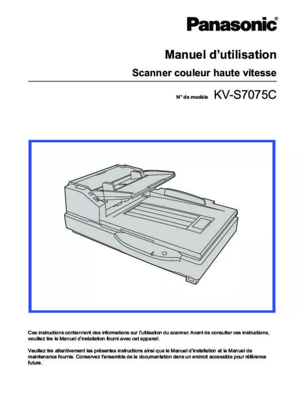 Mode d'emploi PANASONIC KV-S7075C