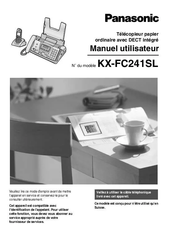 Mode d'emploi PANASONIC KX-FC241SL