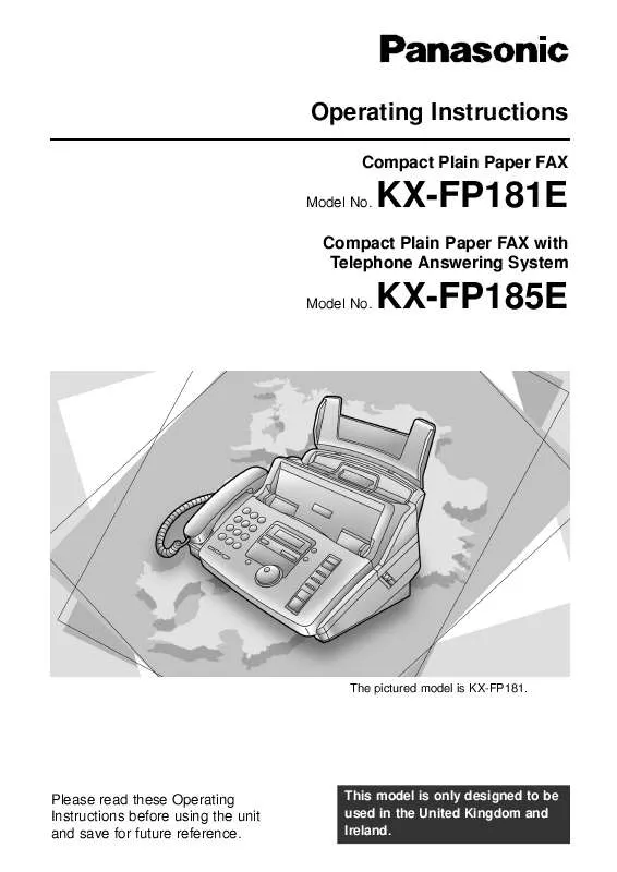 Mode d'emploi PANASONIC KXFP185E