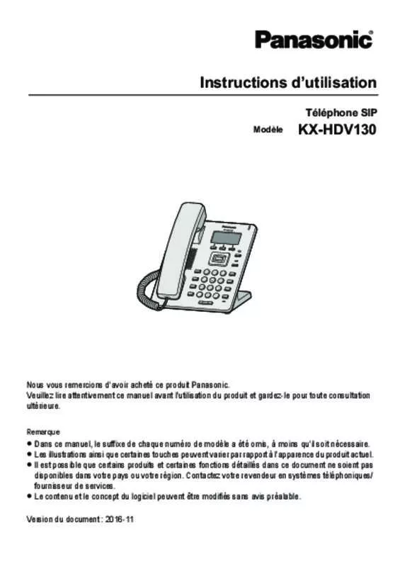 Mode d'emploi PANASONIC KX-HDV130