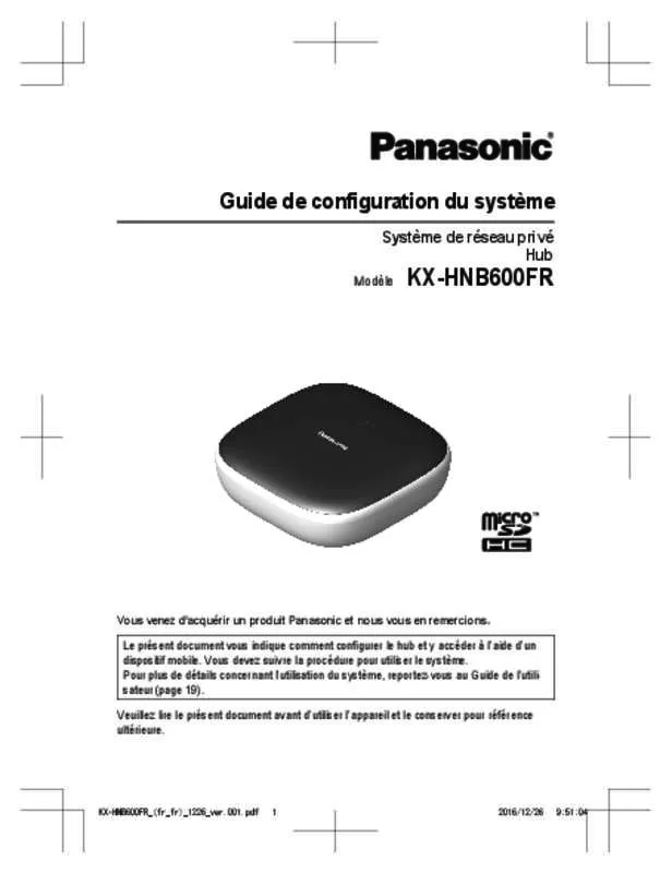 Mode d'emploi PANASONIC KX-HN6010FR