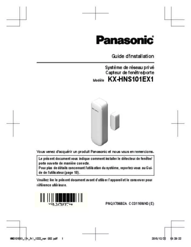 Mode d'emploi PANASONIC KX-HN6010JT