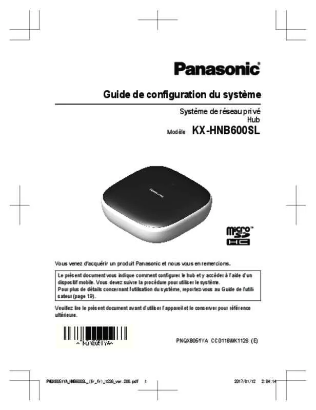 Mode d'emploi PANASONIC KX-HNB600SL