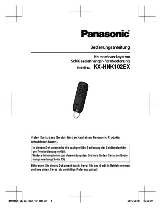 Mode d'emploi PANASONIC KX-HNK102EX