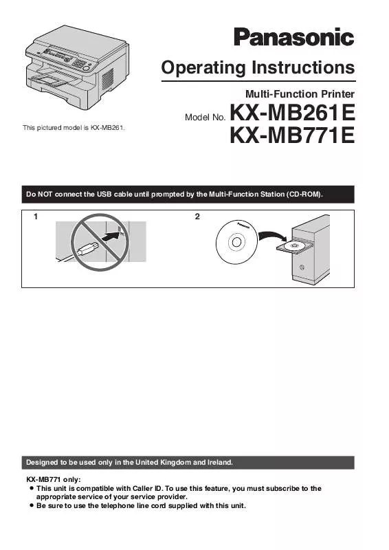 Mode d'emploi PANASONIC KXMB771E