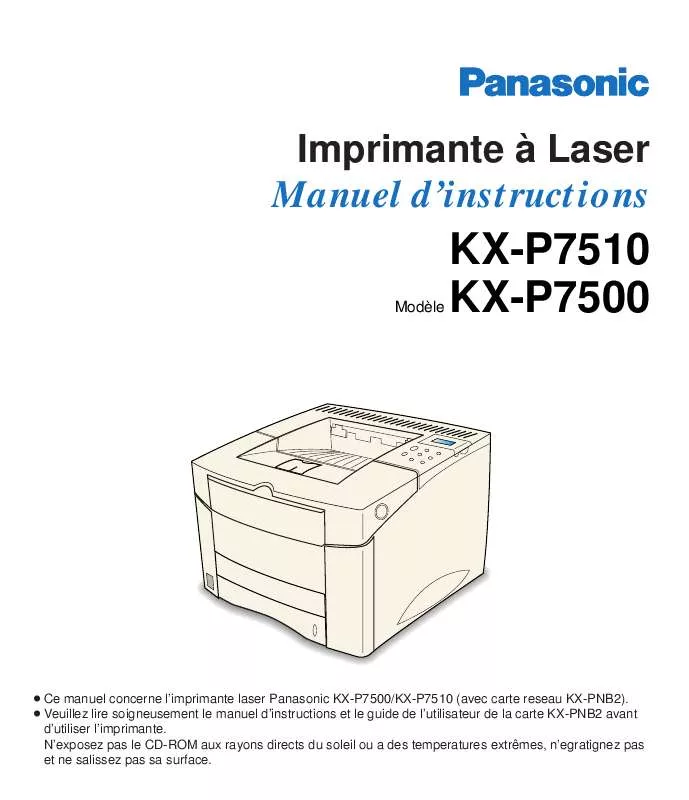 Mode d'emploi PANASONIC KX-P7500