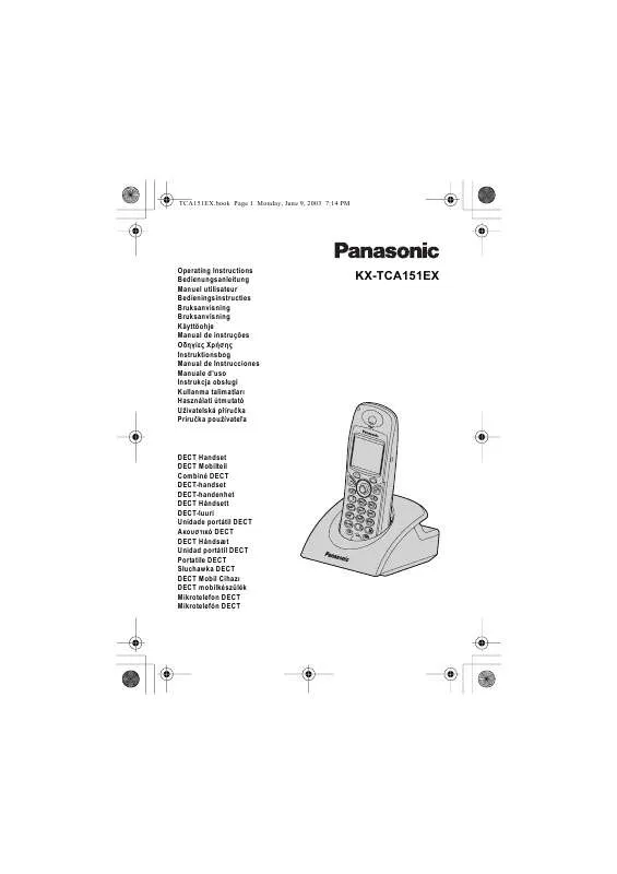 Mode d'emploi PANASONIC KX-TCA151EX