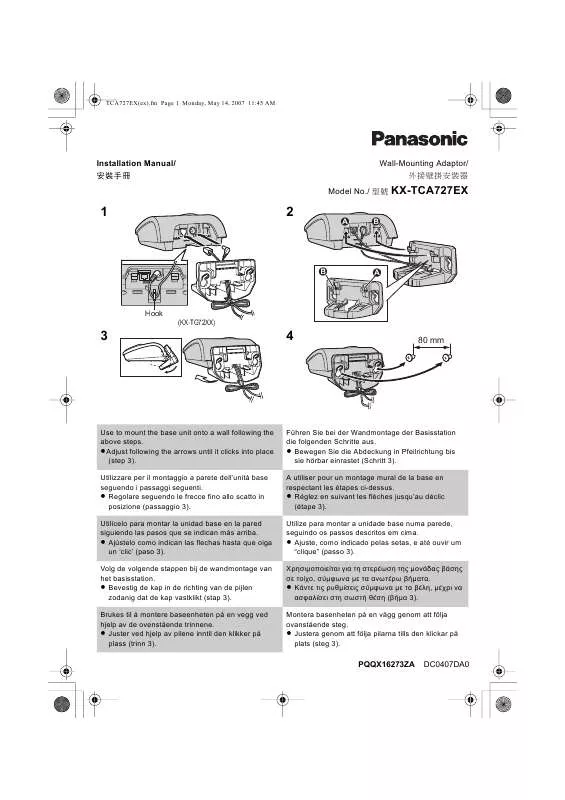 Mode d'emploi PANASONIC KX-TCA727EX