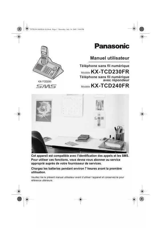 Mode d'emploi PANASONIC KX-TCD230FR