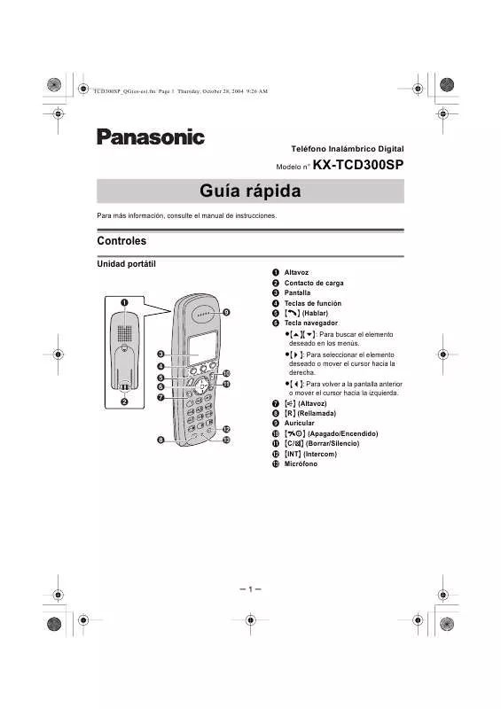 Mode d'emploi PANASONIC KXTCD300SP