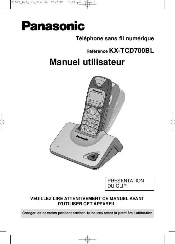 Mode d'emploi PANASONIC KX-TCD700