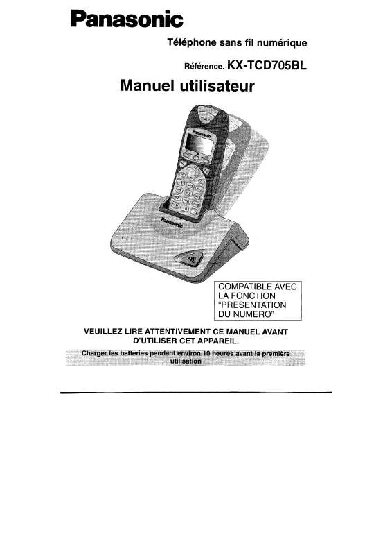 Mode d'emploi PANASONIC KX-TCD705