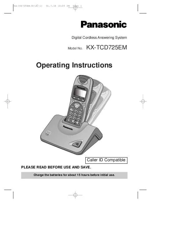 Mode d'emploi PANASONIC KXTCD725