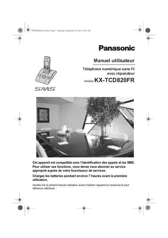 Mode d'emploi PANASONIC KX-TCD820FR