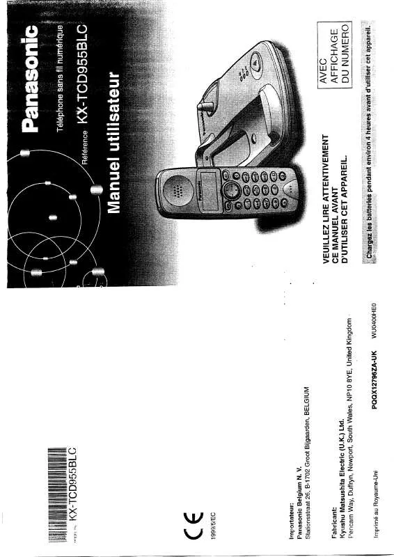 Mode d'emploi PANASONIC KX-TCD955