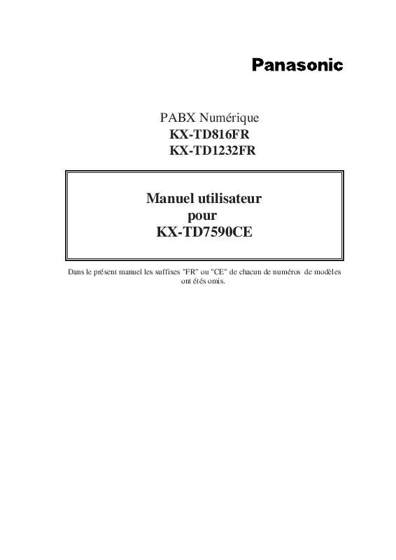 Mode d'emploi PANASONIC KX-TD1232FR