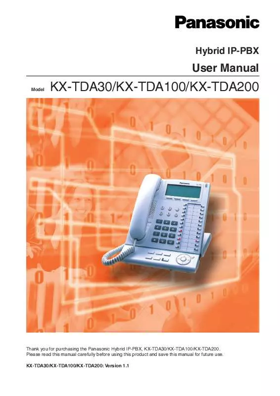 Mode d'emploi PANASONIC KXTDA200E