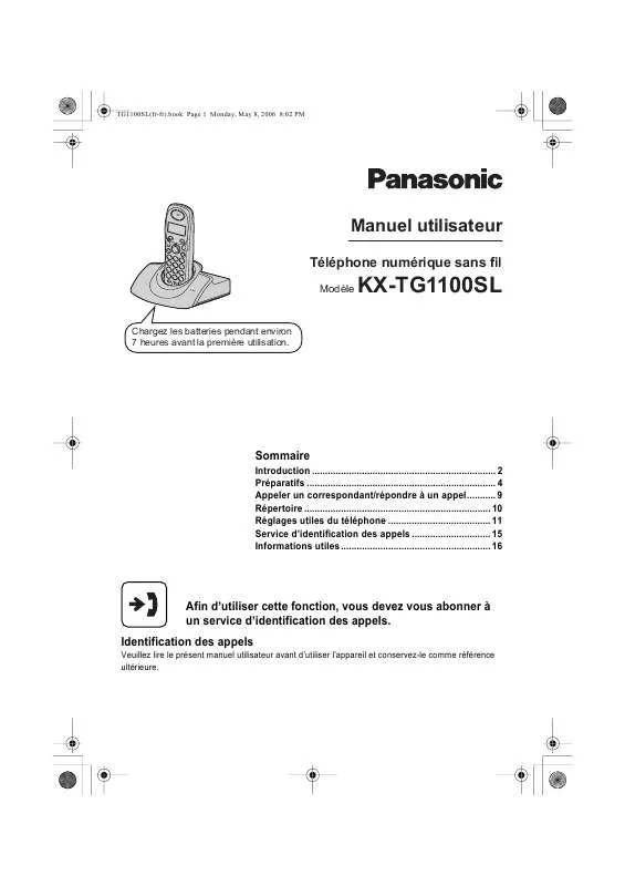 Mode d'emploi PANASONIC KX-TG1100SL