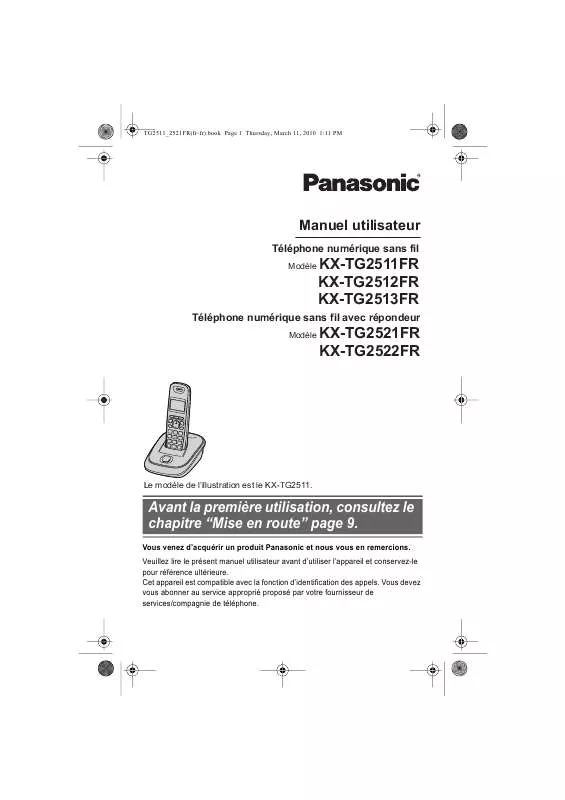 Mode d'emploi PANASONIC KXTG2513FR