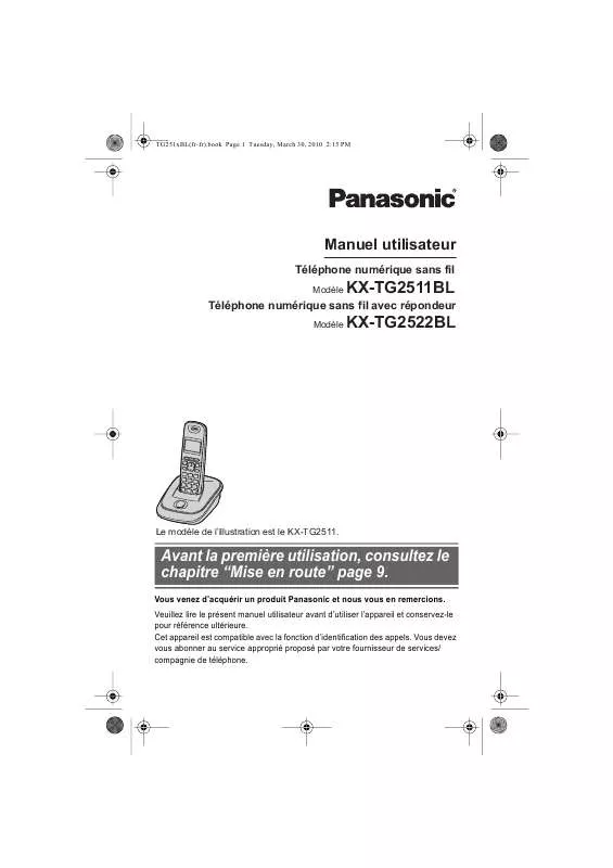 Mode d'emploi PANASONIC KXTG2522BL