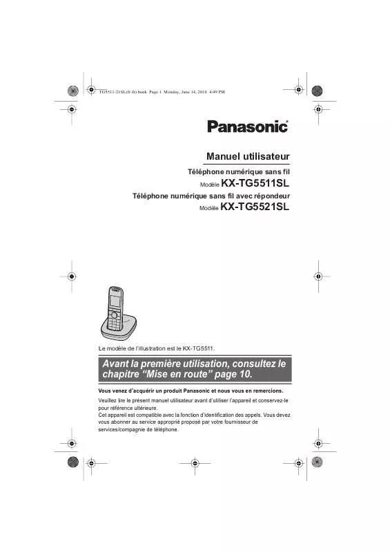 Mode d'emploi PANASONIC KXTG5511SL