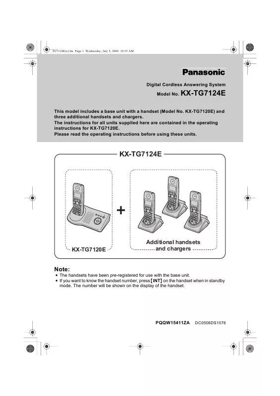 Mode d'emploi PANASONIC KXTG7102E