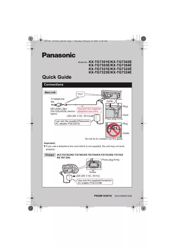 Mode d'emploi PANASONIC KXTG7302E