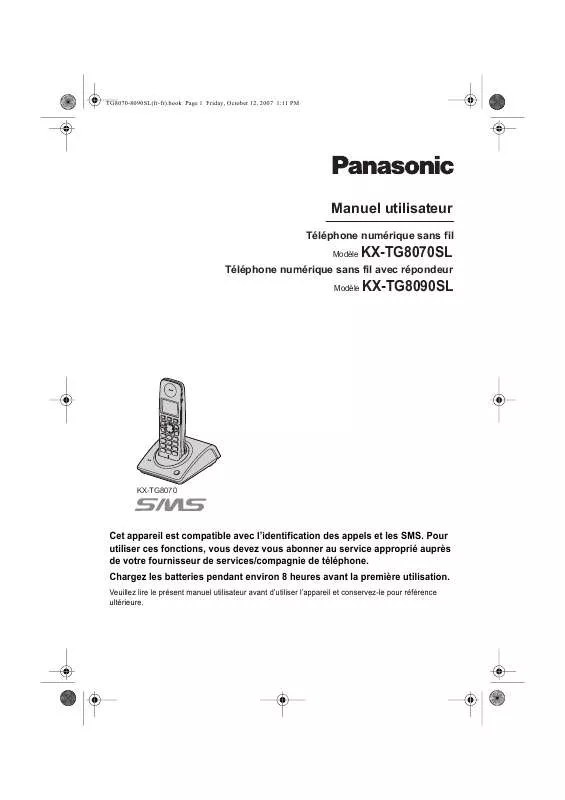 Mode d'emploi PANASONIC KX-TG8070SL