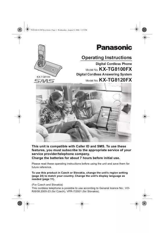 Mode d'emploi PANASONIC KXTG8100FX