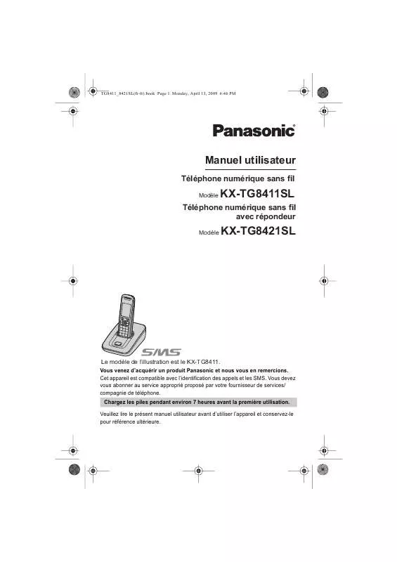 Mode d'emploi PANASONIC KX-TG8411SL