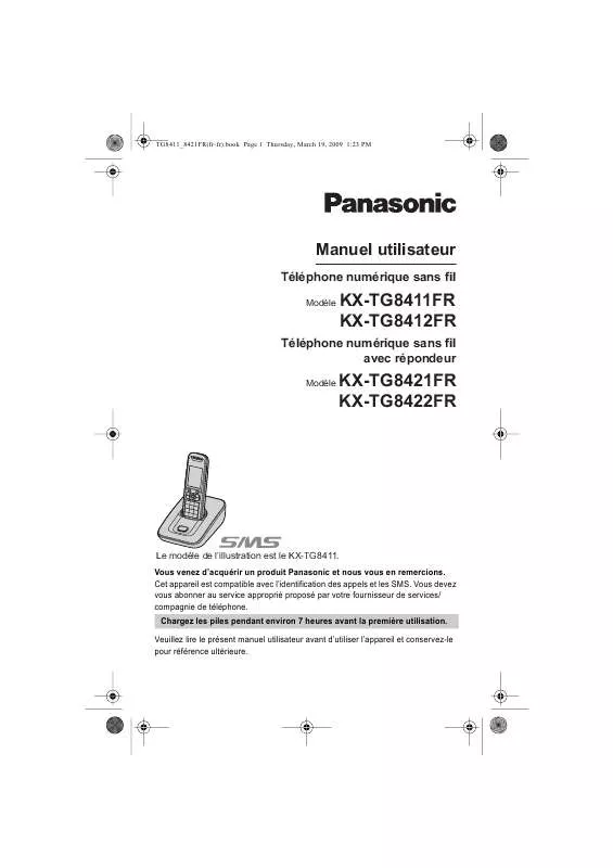 Mode d'emploi PANASONIC KX-TG8412FR