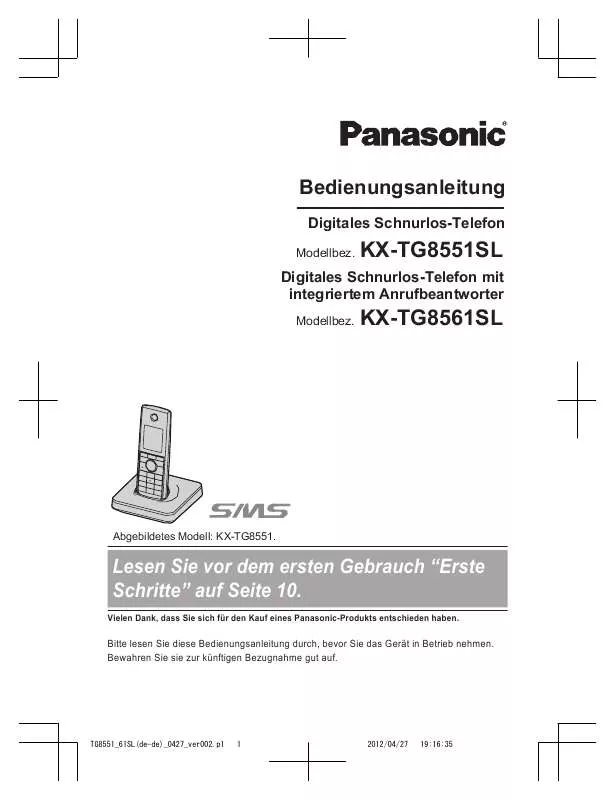 Mode d'emploi PANASONIC KXTG8561SLB