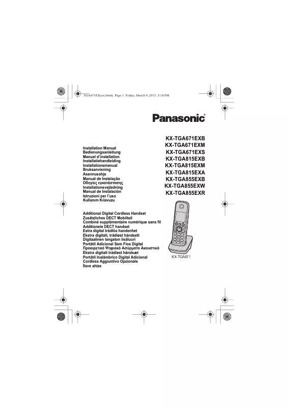 Mode d'emploi PANASONIC KX-TGA671EX