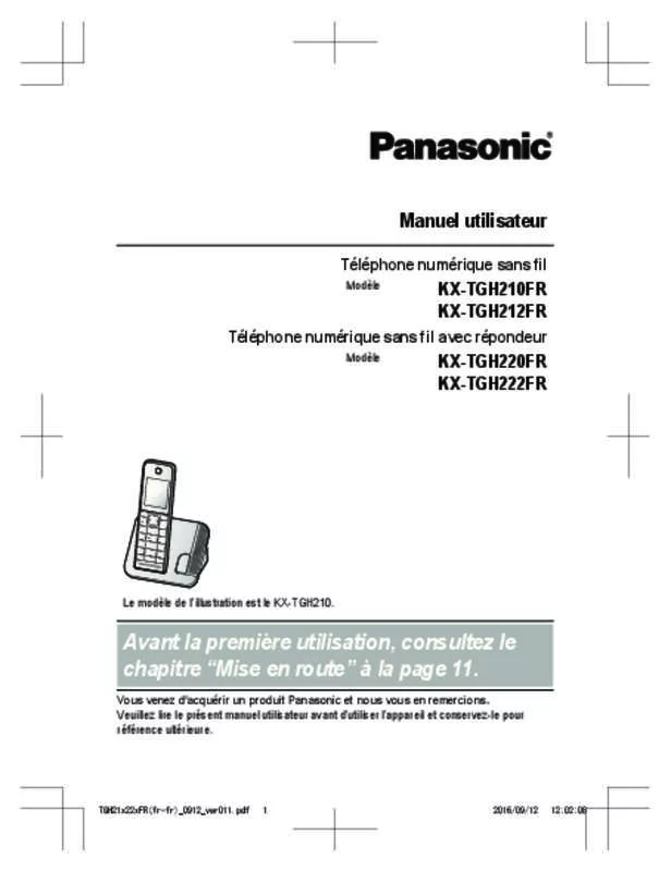 Mode d'emploi PANASONIC KX-TGH210FR