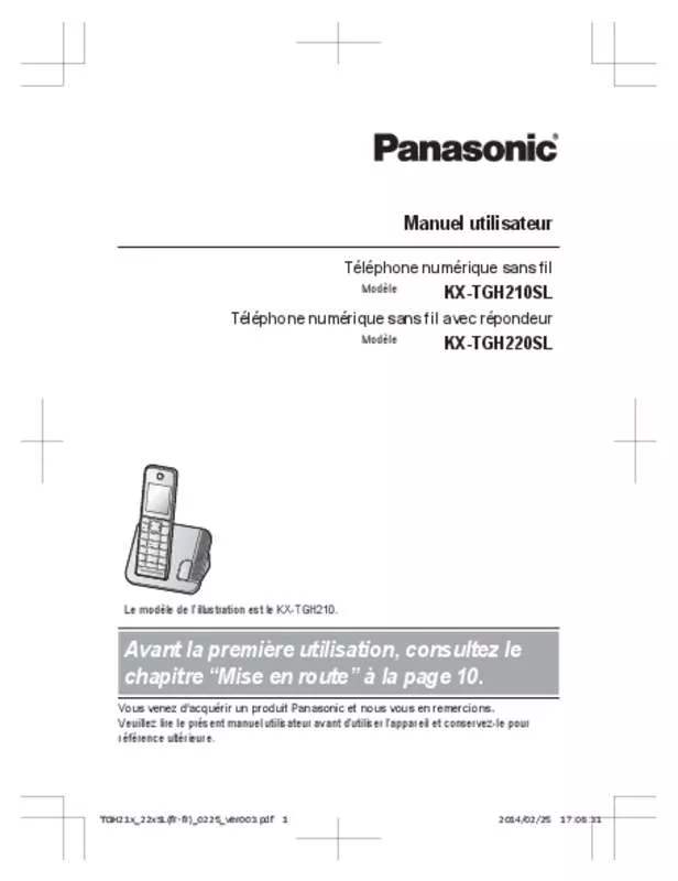 Mode d'emploi PANASONIC KX-TGH210SL