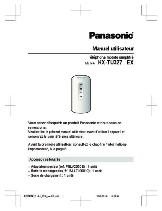 Mode d'emploi PANASONIC KX-TU327EXBE