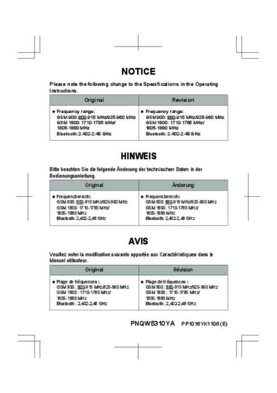 Mode d'emploi PANASONIC KX-TU329EX