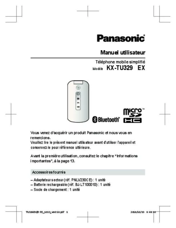 Mode d'emploi PANASONIC KX-TU329EXME