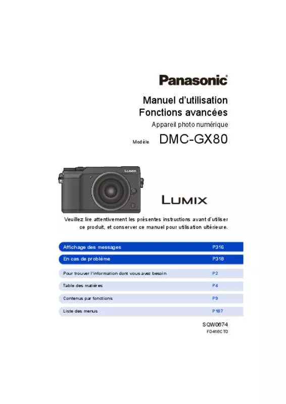 Mode d'emploi PANASONIC LUMIX DMC-GX80