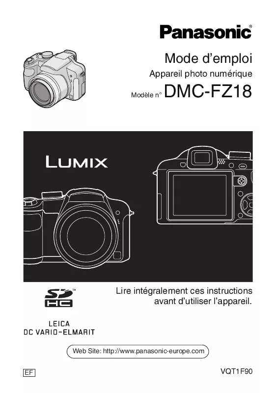 Mode d'emploi PANASONIC LUMIX FZ 18