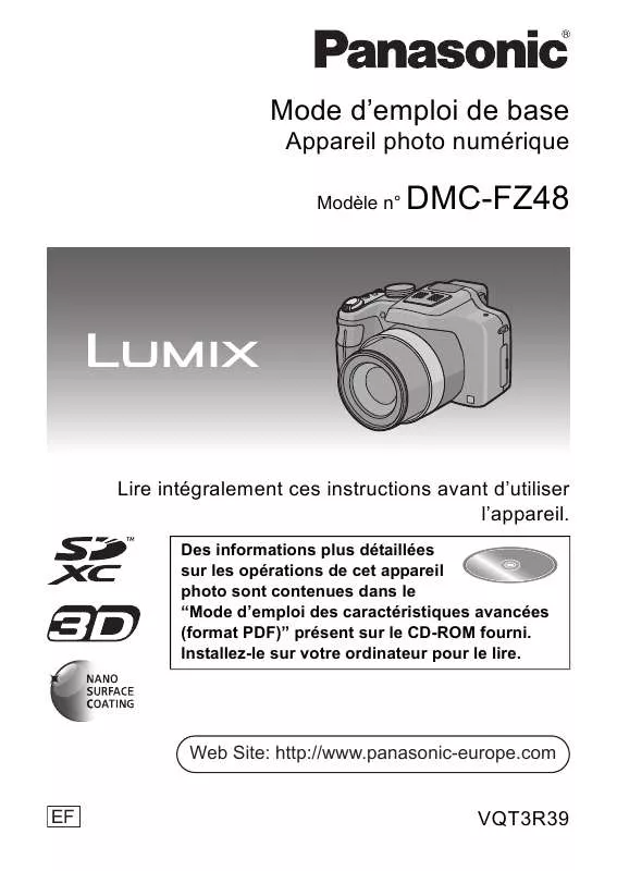 Mode d'emploi PANASONIC LUMIX FZ48