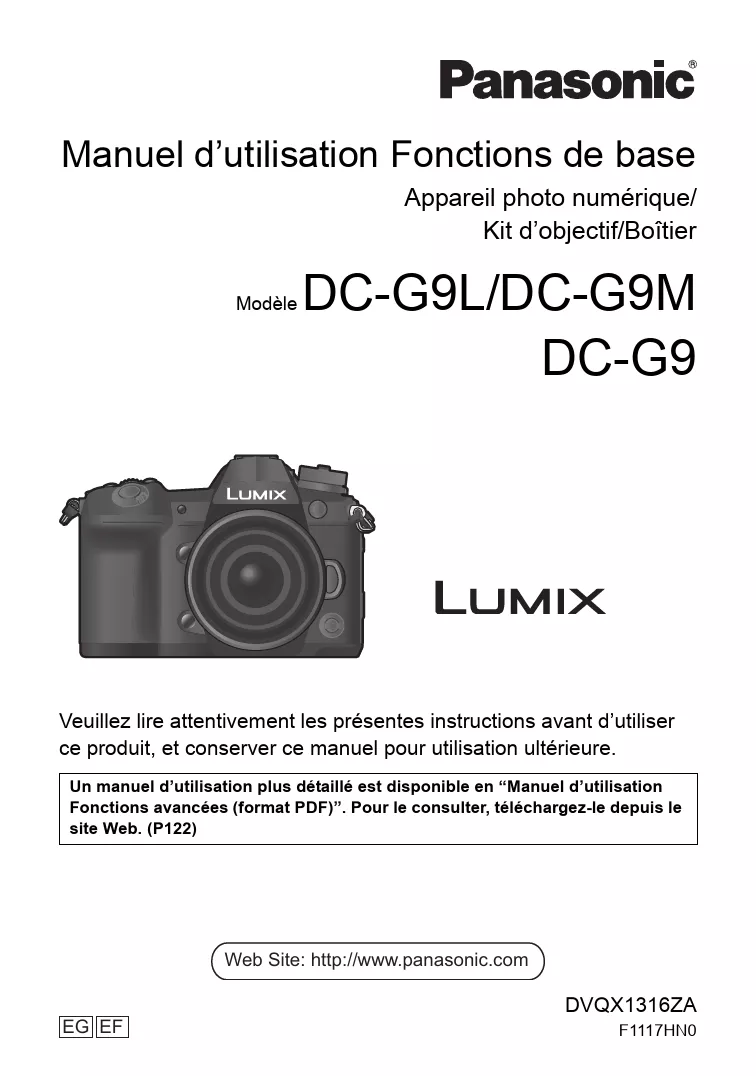 Mode d'emploi PANASONIC LUMIX G9