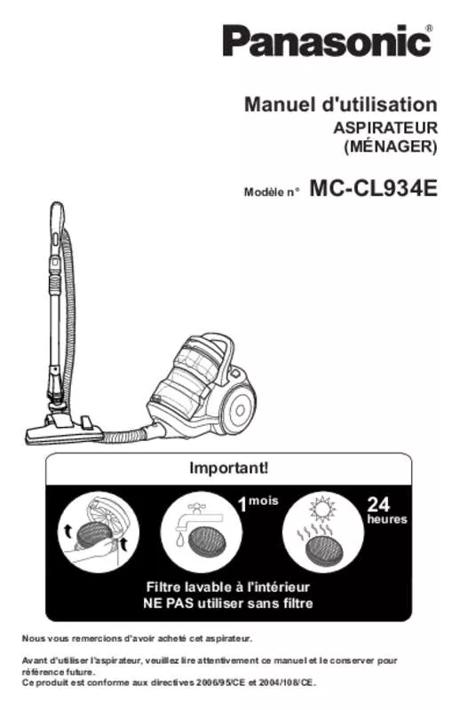 Mode d'emploi PANASONIC MC-CL934E