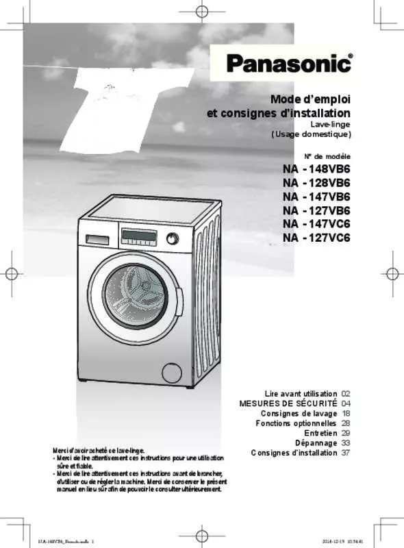 Mode d'emploi PANASONIC NA-128VB6WFR